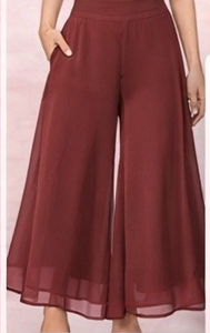 Burgundy Flowy Palazzo
