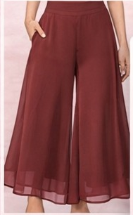 Burgundy Flowy Palazzo