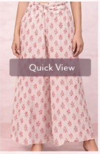 Red Print Wide Leg Pants