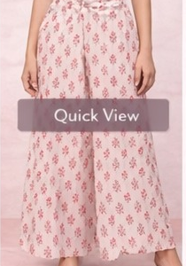Red Print Wide Leg Pants