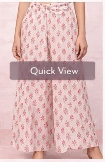 Red Print Wide Leg Pants